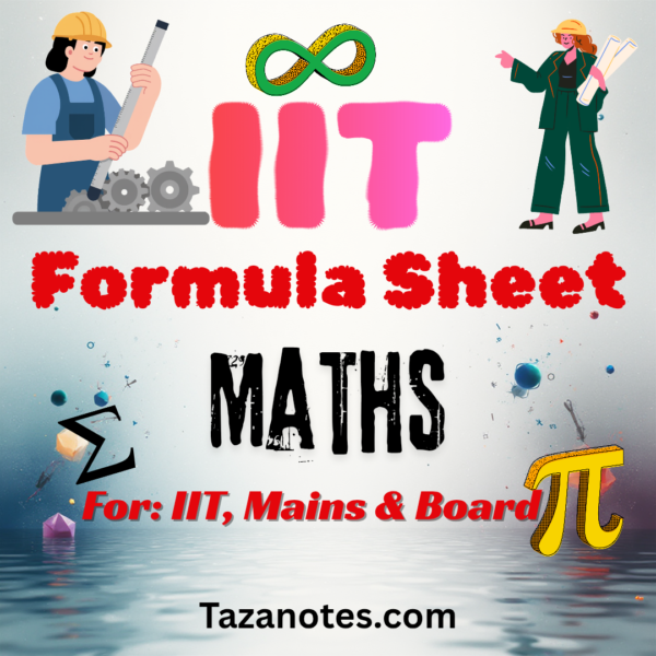 IIT Maths Complete Formula Sheet (11th & 12th) – Tazanotes